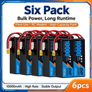 DXF 6S 22.2V 10000mAh 100C Soft Case LiPo Battery with 10AWG Wire for Toy Cars, Boats, UAVs & Drones (1-6 Pack)