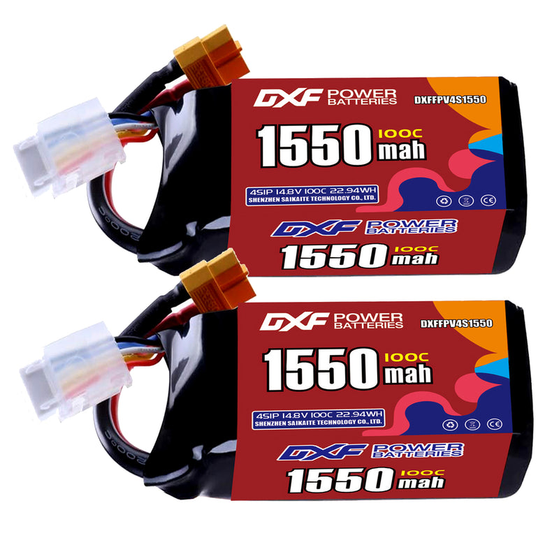 DXF 1550mAh 4S 100C 14.8V Lipo Battery Pack for FPV LiPo Battery