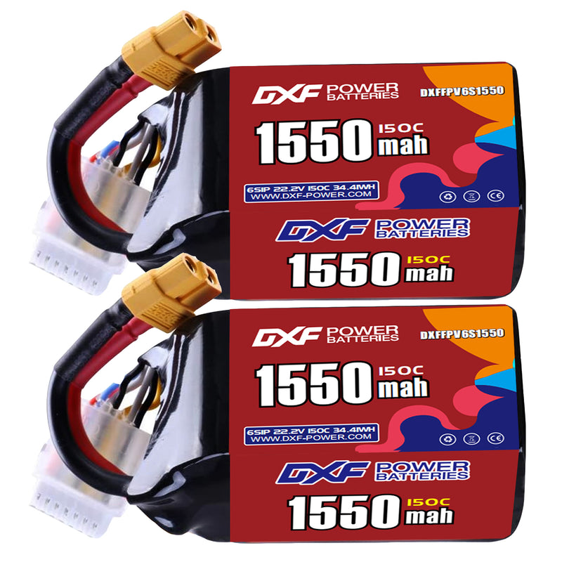 DXF 1550mAh 6S 150C 22.2V Lipo Battery Pack for FPV LiPo Battery
