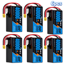 DXF SEMI-SOLID 6S 22.2V 40000mAh 10C Soft Case LiPo Battery with 8AWG Wire for Toy Cars, Boats, UAVs & Drones (1-6 Pack)