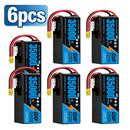 DXF 6S 22.2V 35000mAh 5C Soft Case LiPo Battery with 8AWG Wire for Toy Cars, Boats, UAVs & Drones (1-6 Pack)