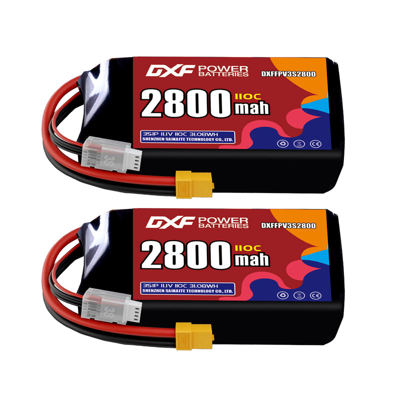 DXF 2800mAh 3S 110C 11.1V Lipo Battery Pack for FPV LiPo Battery