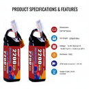 DXF 4S 14.8V 2200mAh 150C Softcase LiPo Battery with XT60 for RC Cars, Boats, Trucks (1-6 Pack Available)