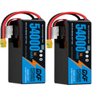 DXF 6S 22.2V 54000mAh 5C Soft Case LiPo Battery with 8AWG Wire for Toy Cars, Boats, UAVs & Drones (1-6 Pack)