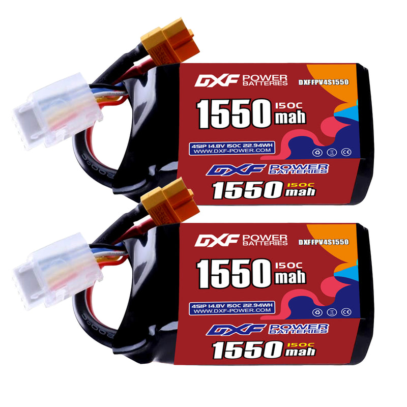 DXF 1550mAh 4S 150C 14.8V Lipo Battery Pack for FPV LiPo Battery