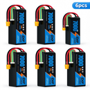 DXF 6S 22.2V 7000mAh 100C Softcase LiPo Battery with XT60 & 10AWG Wire for 1/8 RC Cars (1-6 Pack)