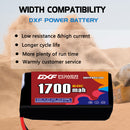 DXF 1700mAh 4S 60C 15.2V Lipo Battery Pack for FPV LiPo Battery