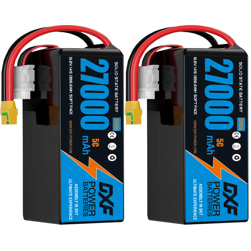 (CN)DXF 14S Lipo Battery 51.8V 10C 27000mAh Soft Case Battery  for Drone UAV FPV Car Truck Tank RC Semi solidstate Battery Racing Hobby