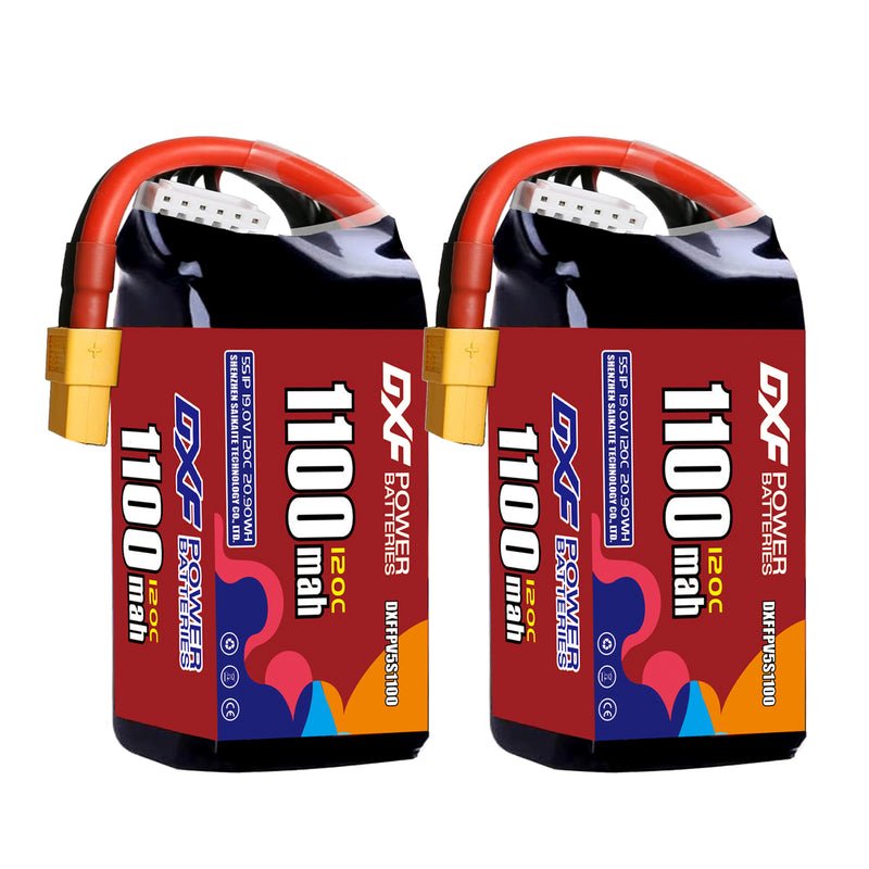 DXF 1100mAh 5S 120C 19.0V Lipo Battery Pack for FPV LiPo Battery