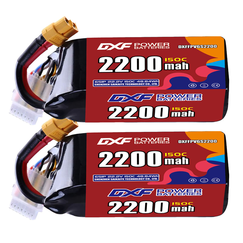DXF 2200mAh 6S 150C 22.2V Lipo Battery Pack for FPV LiPo Battery