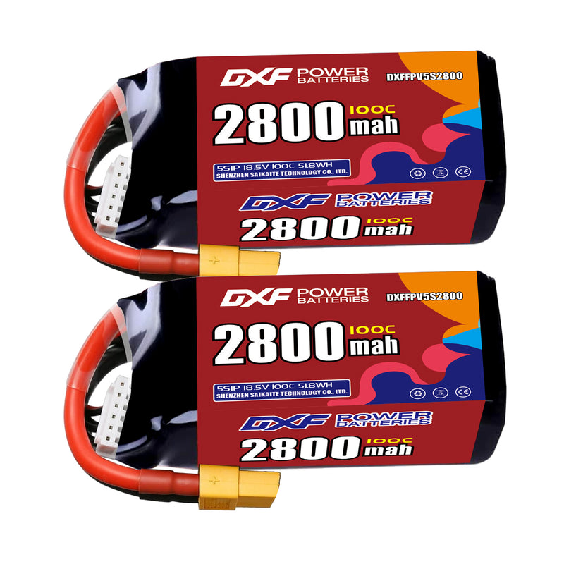 DXF 2800mAh 5S 100C 18.5V Lipo Battery Pack for FPV LiPo Battery