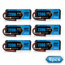 DXF BLUE Series 3S 11.1V 7200mAh 80C Hardcase LiPo Battery with Deans/T-Plug & 10AWG Wire (1-6 Pack)
