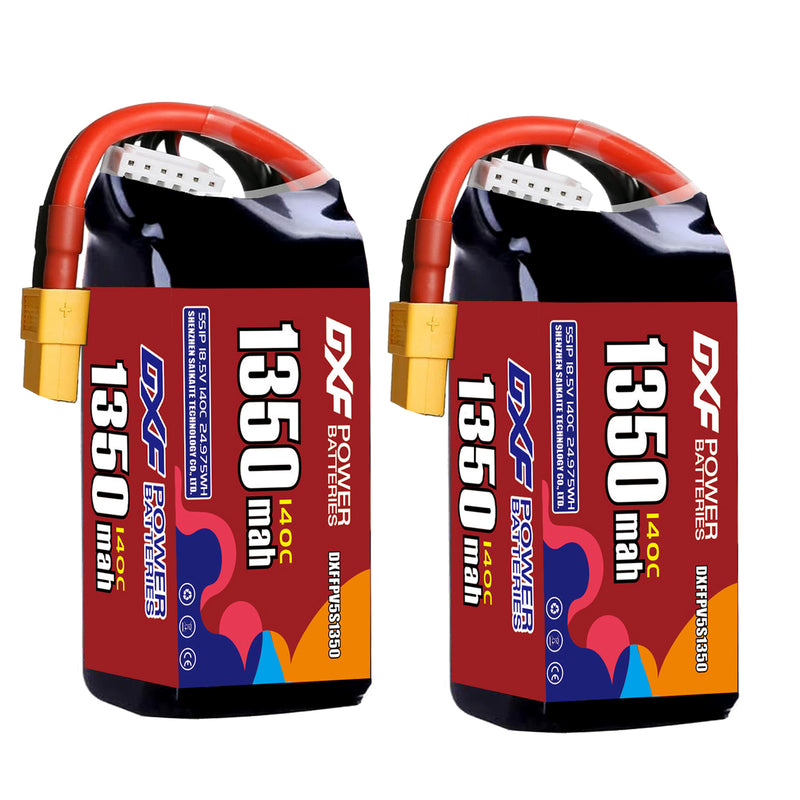 DXF 1350mAh 5S 140C 18.5V Lipo Battery Pack for FPV LiPo Battery