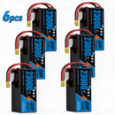 DXF SEMI-SOLID 12S 44.4V 23000mAh 10C Soft Case LiPo Battery with 8AWG Wire for Toy Cars, Boats, UAVs & Drones (1-6 Pack)