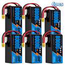 DXF SEMI-SOLID 12S 44.4V 80000mAh 10C Soft Case LiPo Battery with 8AWG Wire for Toy Cars, Boats, UAVs & Drones (1-6 Pack)