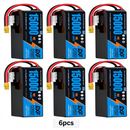 DXF SEMI-SOLID 12S 44.4V 15000mAh 10C Soft Case LiPo Battery with 8AWG Wire for UAVs & Drones (1-6 Pack)