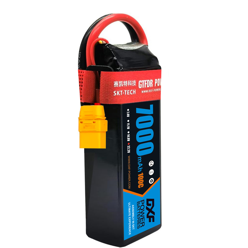 (PL)DXF 6S Lipo Battery 22.2V 100C 7000mAh Soft Case Battery with XT90 Connector for Car Truck Tank RC Buggy Truggy Racing Hobby
