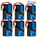 DXF SEMI-SOLID 12S 44.4V 66000mAh 10C Soft Case LiPo Battery with 8AWG Wire for Toy Cars, Boats, UAVs & Drones (1-6 Pack)