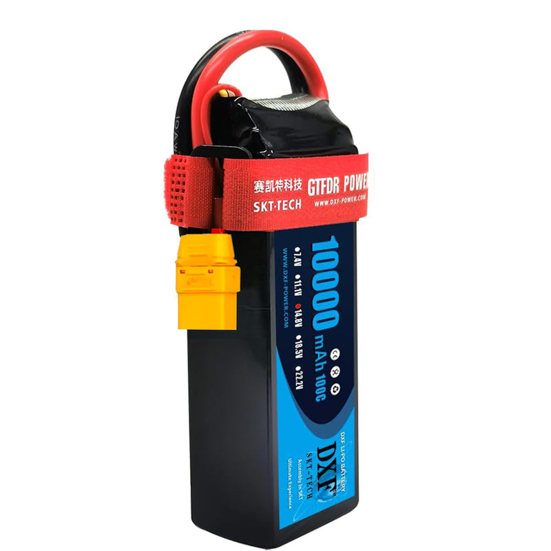 (GE)DXF 4S Lipo Battery 14.8V 10000mAh 100C 200C XT90 for RC 1/8 1/10 Car Truck Tank Models XXMAX 8S Arrama