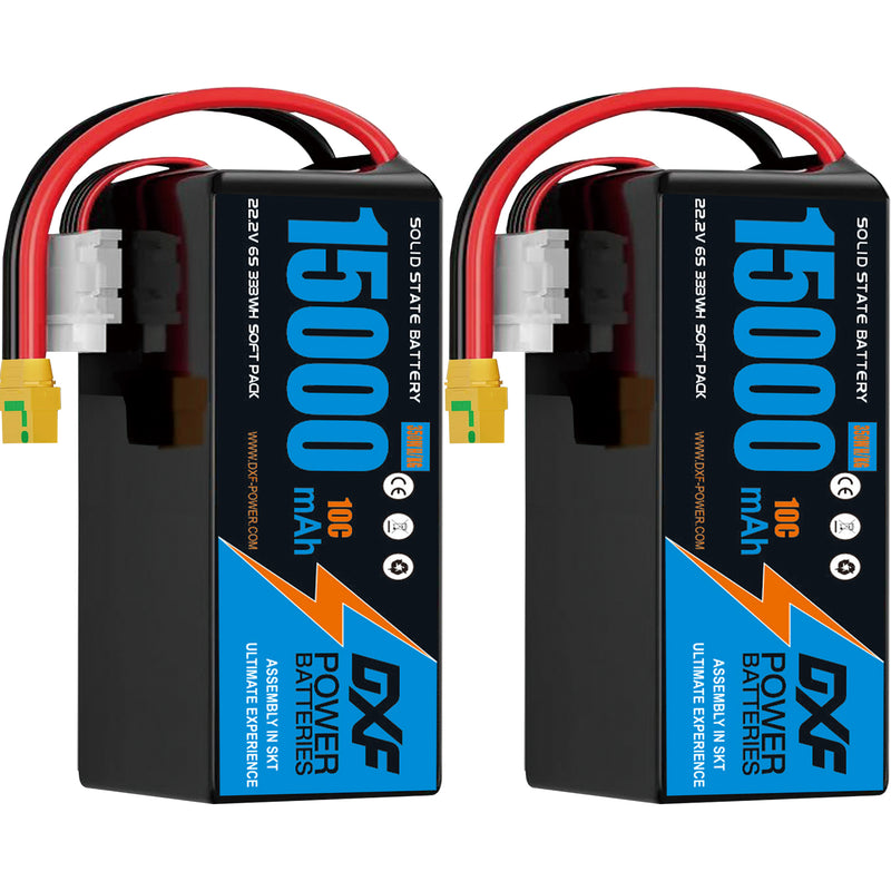 (CN)DXF 12S Lipo Battery 44.4V 10C 15000mAh Soft Case Battery  for Drone UAV FPV Car Truck Tank RC Semi solidstate Battery Racing Hobby