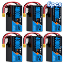 DXF SEMI-SOLID 14S 51.8V 40000mAh 10C Soft Case LiPo Battery with 8AWG Wire for Toy Cars, Boats, UAVs & Drones (1-6 Pack)