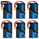 DXF 6S 23.1V 40000mAh 15C Soft Case LiPo Battery with 8AWG Wire for Toy Cars, Boats, UAVs & Drones (1-6 Pack)