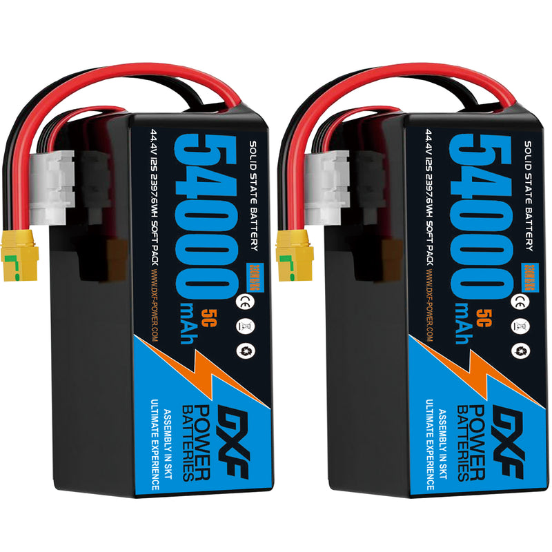 (CN)DXF 12S Lipo Battery 44.4V 10C 54000mAh Soft Case Battery  for Drone UAV FPV Car Truck Tank RC Semi solidstate Battery Racing Hobby