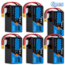DXF SEMI-SOLID 12S 44.4V 40000mAh 5C Soft Case LiPo Battery with 8AWG Wire for Toy Cars, Boats, UAVs & Drones (1-6 Pack)
