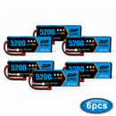 DXF 2S 7.4V 5200mAh 120C Graphene LiPo Hardcase Battery with 10AWG Deans T-Plug for RC Car Truck (1-6 Pack)