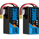 DXF SEMI-SOLID 14S 53.9V 23000mAh 15C Soft Case LiPo Battery with 8AWG Wire for Toy Cars, Boats, UAVs & Drones (1-6 Pack)