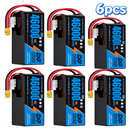 DXF SEMI-SOLID 14S 51.8V 46000mAh 10C Soft Case LiPo Battery with 8AWG Wire for Toy Cars, Boats, UAVs & Drones (1-6 Pack)