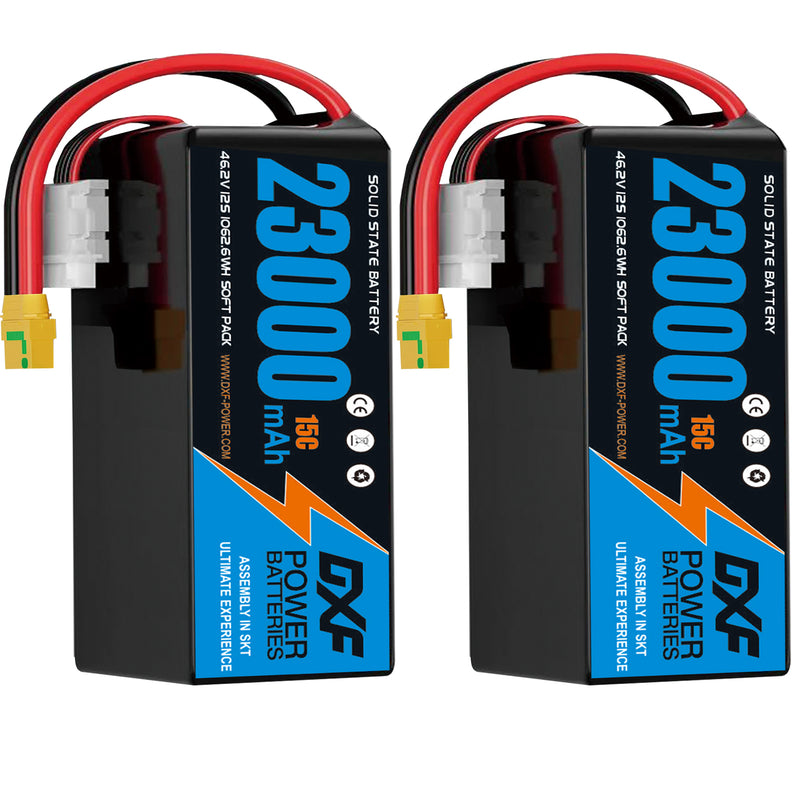 (CN)DXF 12S Lipo Battery 46.2V 15C 23000mAh Soft Case Battery  for Drone UAV FPV Car Truck Tank RC Semi solidstate Battery Racing Hobby