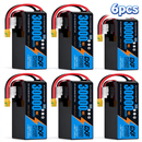 DXF SEMI-SOLID 14S 51.8V 30000mAh 5C Soft Case LiPo Battery with 8AWG Wire for Toy Cars, Boats, UAVs & Drones (1-6 Pack)