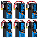 DXF SEMI-SOLID 14S 53.9V 50000mAh 15C Soft Case LiPo Battery with 8AWG Wire for Toy Cars, Boats, UAVs & Drones (1-6 Pack)