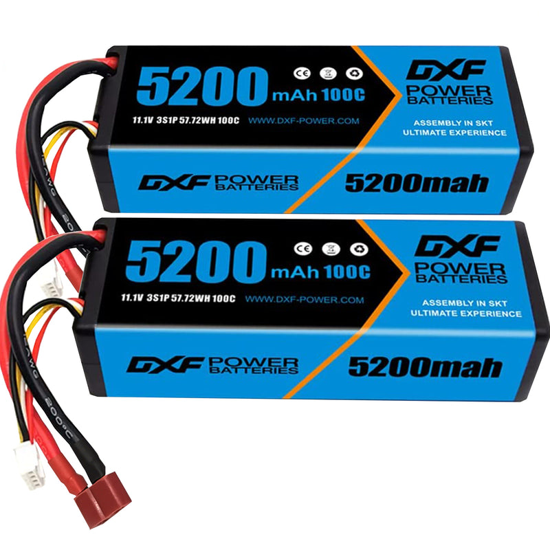 (CA)DXF Lipo Battery 3S 11.1V 5200MAH 100C Blue Series Graphene lipo Hardcase with Deans Plug for Rc 1/8 1/10 Buggy Truck Car Off-Road Drone