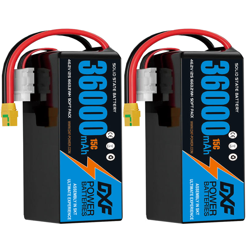 (CN)DXF 12S Lipo Battery 46.2V 15C 36000mAh Soft Case Battery  for Drone UAV FPV Car Truck Tank RC Semi solidstate Battery Racing Hobby