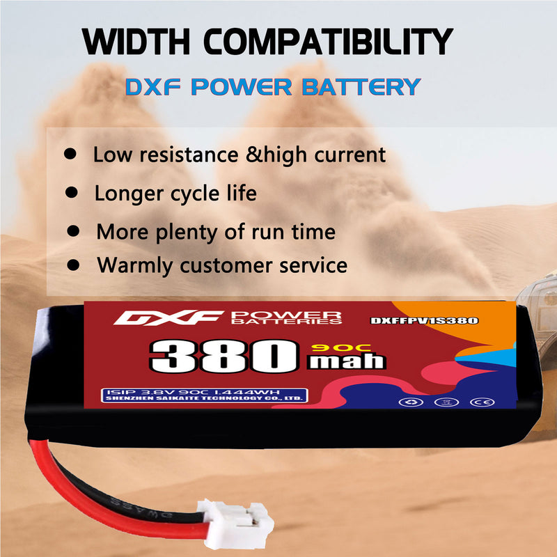 DXF 380mAh 1S 90C 3.8V Lipo Battery Pack for FPV LiPo Battery