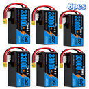 DXF 6S 22.2V 33000mAh 10C Soft Case LiPo Battery with 8AWG Wire for Toy Cars, Boats, UAVs & Drones (1-6 Pack)