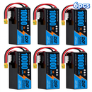 DXF SEMI-SOLID 12S 44.4V 10000mAh 15C Soft Case LiPo Battery with 8AWG Wire for Toy Cars, Boats, UAVs & Drones (1-6 Pack)