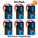 DXF 6S 22.8V 9400mAh 100C Soft Case LiPo Battery with 10AWG Wire for Toy Cars, Boats, UAVs & Drones (1-6 Pack)