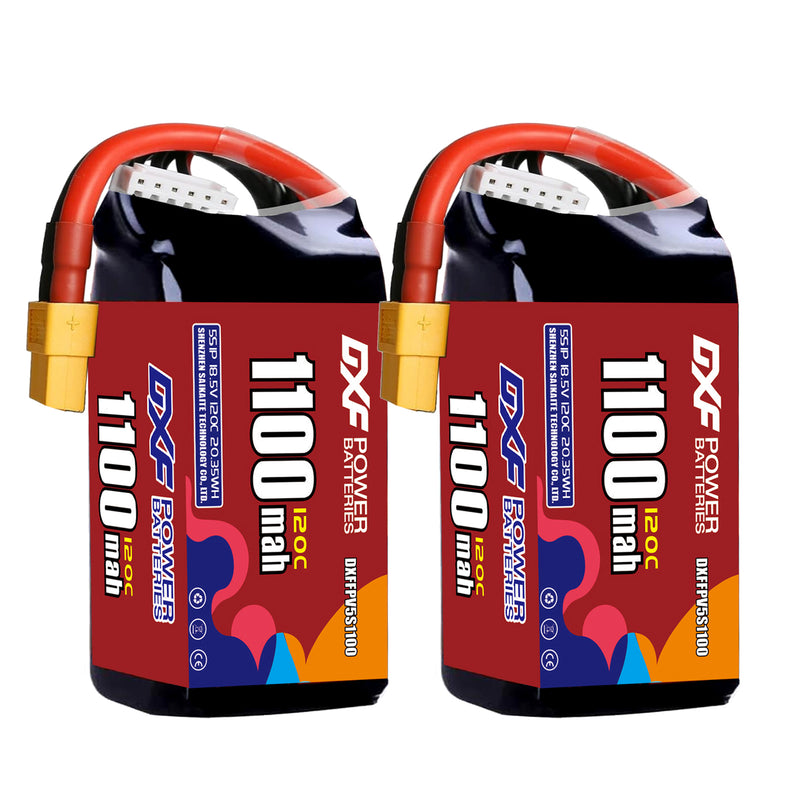 DXF 1100mAh 5S 120C 18.5V Lipo Battery Pack for FPV LiPo Battery