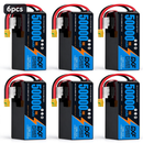 DXF 6S 23.1V 50000mAh 15C Soft Case LiPo Battery with 8AWG Wire for Toy Cars, Boats, UAVs & Drones (1-6 Pack)