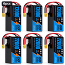 DXF SEMI-SOLID 12S 46.2V 72000mAh 15C Soft Case LiPo Battery with 8AWG Wire for Toy Cars, Boats, UAVs & Drones (1-6 Pack)