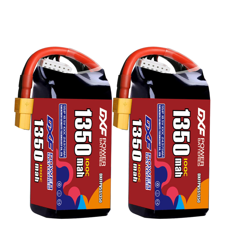 DXF 1350mAh 5S 100C 18.5V Lipo Battery Pack for FPV LiPo Battery