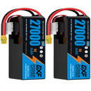 DXF SEMI-SOLID 12S 44.4V 27000mAh 10C Soft Case LiPo Battery with 8AWG Wire for Toy Cars, Boats, UAVs & Drones (1-6 Pack)