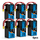 DXF SEMI-SOLID 12S 44.4V 25000mAh 10C Soft Case LiPo Battery with 8AWG Wire for Toy Cars, Boats, UAVs & Drones (1-6 Pack)