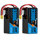 DXF SEMI-SOLID 12S 44.4V 33000mAh 10C Soft Case LiPo Battery with 8AWG Wire for Toy Cars, Boats, UAVs & Drones (1-6 Pack)