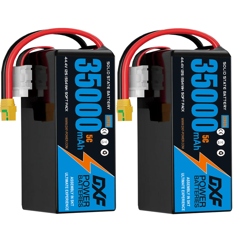 (CN)DXF 12S Lipo Battery 44.4V 10C 35000mAh Soft Case Battery  for Drone UAV FPV Car Truck Tank RC Semi solidstate Battery Racing Hobby