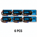DXF 4S 14.8V 6200mAh 80C Hardcase LiPo Battery with 10AWG EC5 for 1/8 1/10 RC Cars, Trucks, Buggies (1-6 Pack Available)
