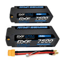 DXF LiPo Battery 2S2P HV 7.6V 7500mAh 150C Graphene Gray with 5mm Bullet / EC5 / T / TRX / XT60 / XT90 / XT150 / Q8s Plug for RC 1/10 1/8 1/5 Scale Car Racing